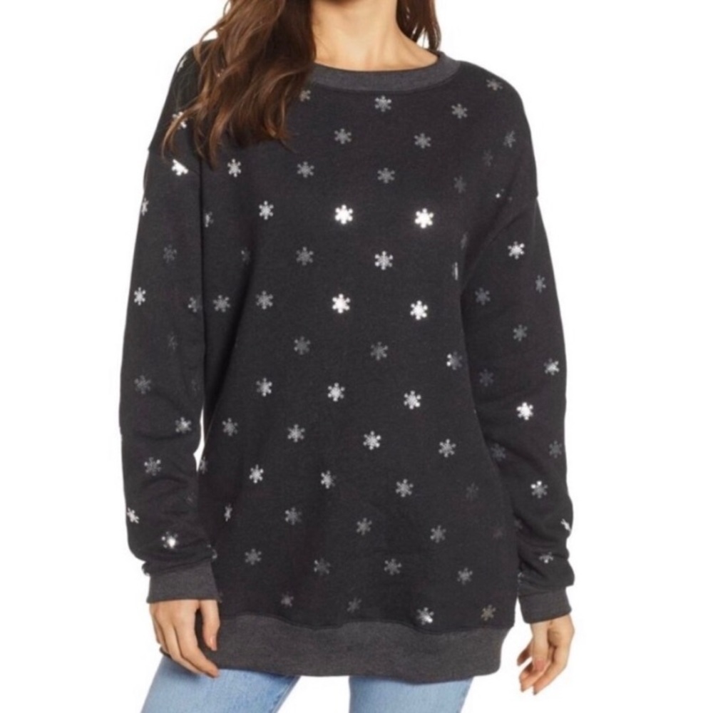 NWT Wildfox snowflake oversized sweater sweatshirt small S